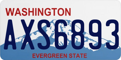 WA license plate AXS6893