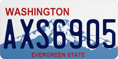 WA license plate AXS6905