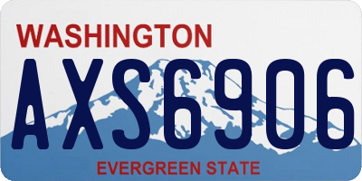 WA license plate AXS6906