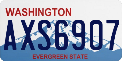 WA license plate AXS6907