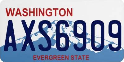 WA license plate AXS6909