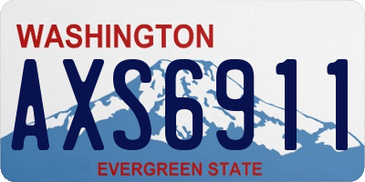 WA license plate AXS6911
