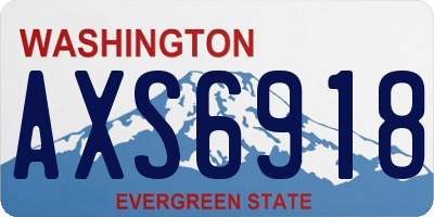 WA license plate AXS6918