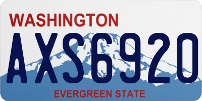 WA license plate AXS6920