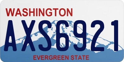 WA license plate AXS6921