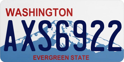 WA license plate AXS6922