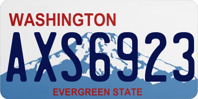 WA license plate AXS6923