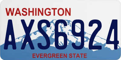 WA license plate AXS6924