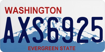 WA license plate AXS6925
