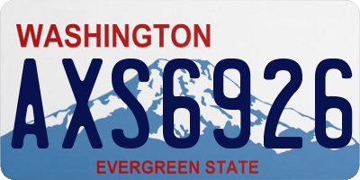 WA license plate AXS6926