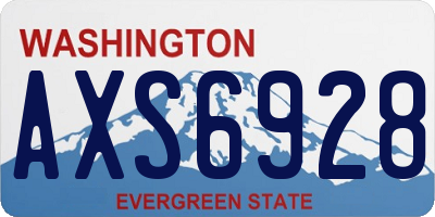 WA license plate AXS6928