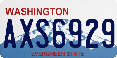 WA license plate AXS6929