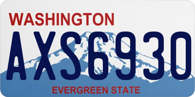 WA license plate AXS6930