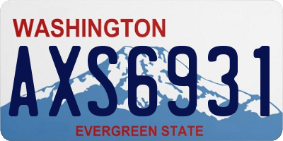 WA license plate AXS6931