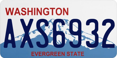 WA license plate AXS6932