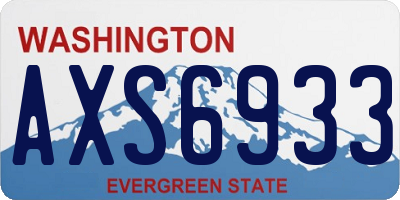 WA license plate AXS6933