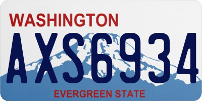 WA license plate AXS6934