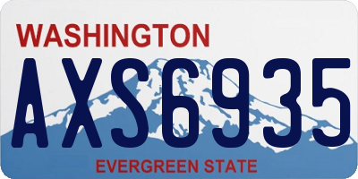WA license plate AXS6935