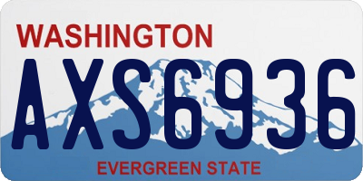 WA license plate AXS6936
