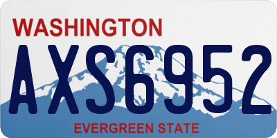 WA license plate AXS6952