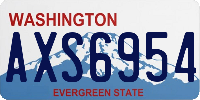 WA license plate AXS6954