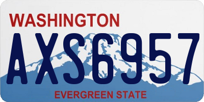 WA license plate AXS6957