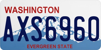 WA license plate AXS6960