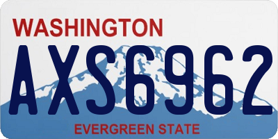 WA license plate AXS6962