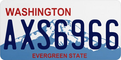 WA license plate AXS6966