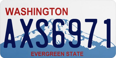 WA license plate AXS6971
