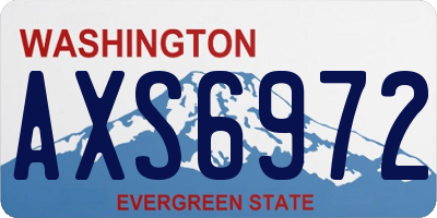 WA license plate AXS6972