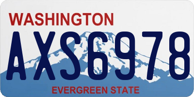 WA license plate AXS6978