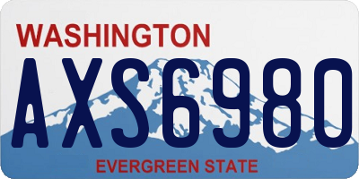 WA license plate AXS6980