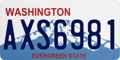 WA license plate AXS6981