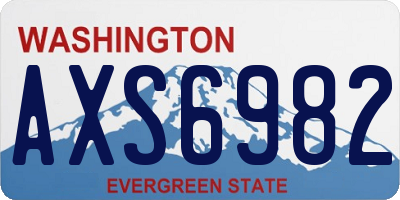 WA license plate AXS6982
