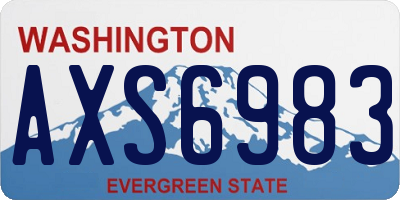 WA license plate AXS6983