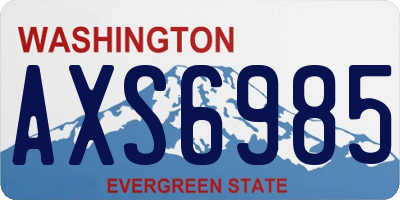 WA license plate AXS6985