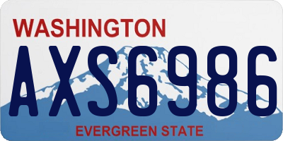 WA license plate AXS6986