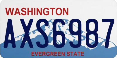 WA license plate AXS6987