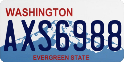 WA license plate AXS6988