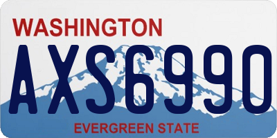 WA license plate AXS6990