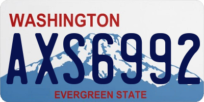 WA license plate AXS6992