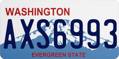 WA license plate AXS6993