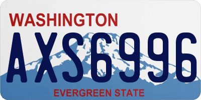 WA license plate AXS6996