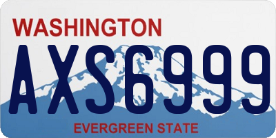 WA license plate AXS6999