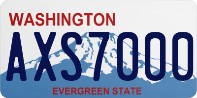 WA license plate AXS7000