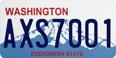 WA license plate AXS7001