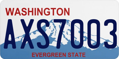 WA license plate AXS7003