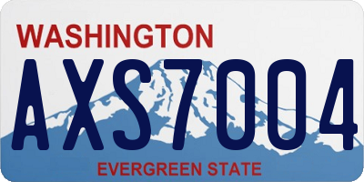 WA license plate AXS7004