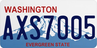 WA license plate AXS7005